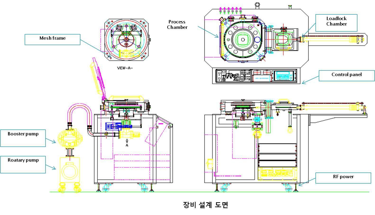 플라즈마 건식식각 장비의 설계도면.