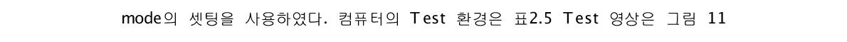 와 같다. CITY 와 WALK Test 영상은 Size는 QCIF, CIF이고 30p145Frame을 Encoding 하였다. Test 영상은 복잡한 영상과 실제 카메라에서 입력