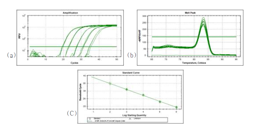 Sensitivity of SYBR Green I PCR assessed by 10-fold serial dilutions of genomic DNA (CY8014) extracted from pure cultures with primer set CDPCF12/CDPCR121.