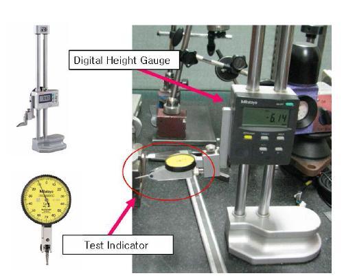 Digital Height Gauge 및 Test indicator