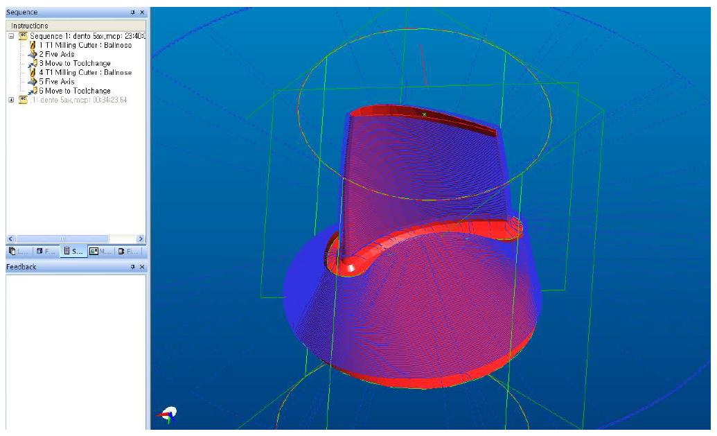 Blade 모델 5축 가공용 CAM 데이터 생성