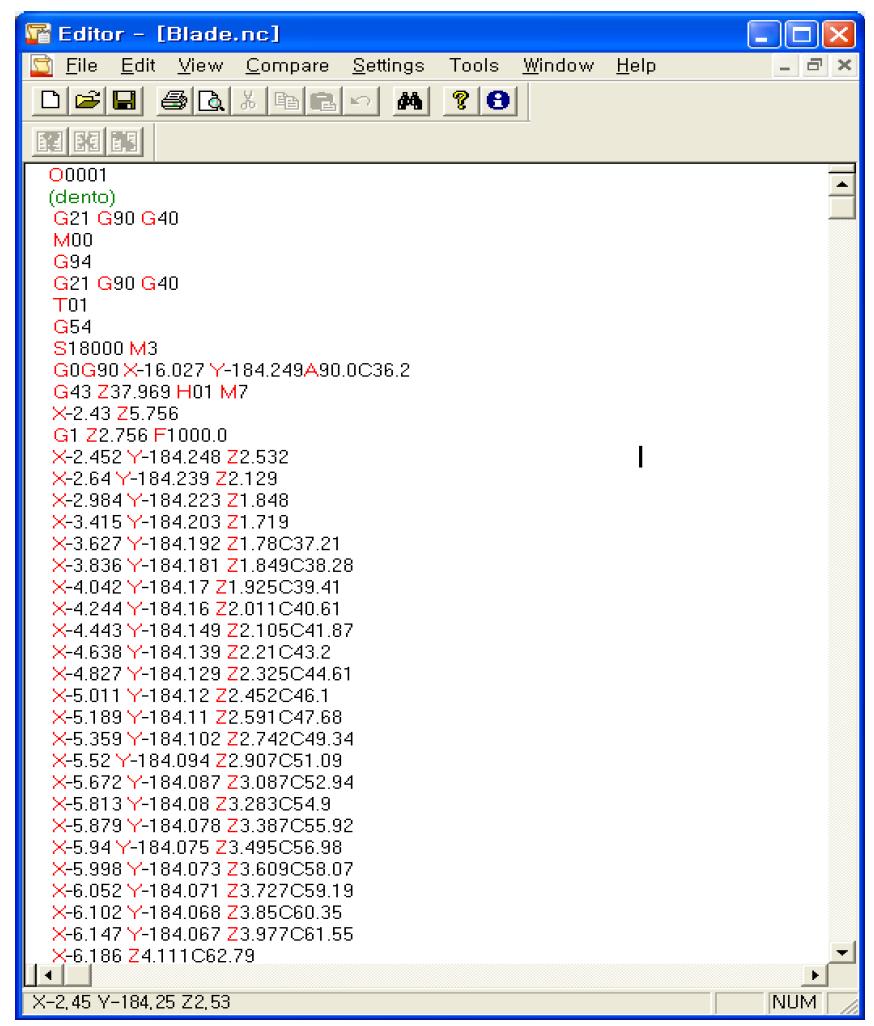 블레이드(Blade) 5축 가공용 NC 데이터 생성