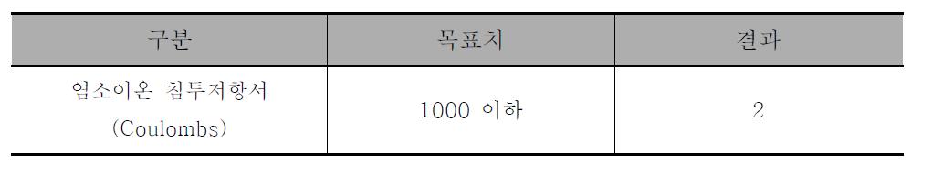 염소이온 침투저항서 시험결과