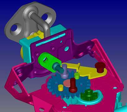 Latch lever pin과 close pin1의 초기 접촉 시작 위치