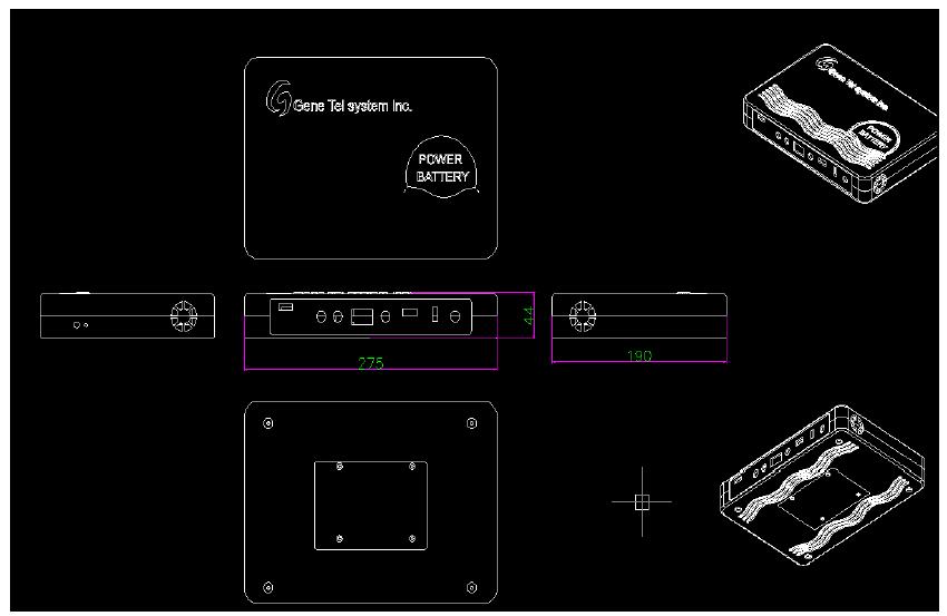 외장형 배터리 팩 AutoCAD 설계도면