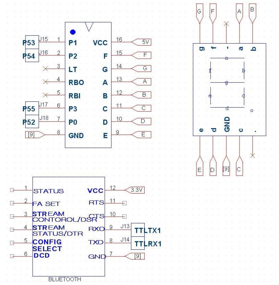 블루투스와 세븐세그먼트 회로설계