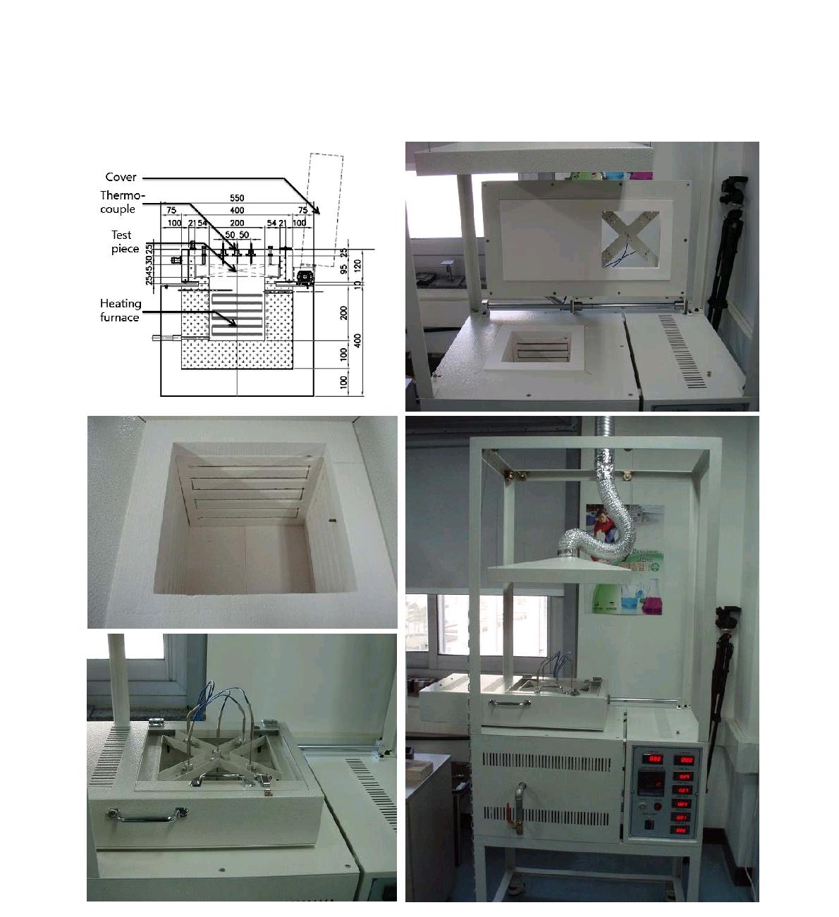 축소 내화시험 장치의 도면 및 사진