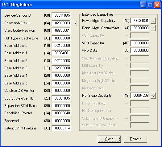 PCI Register 데이타