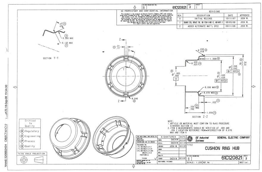 개발대상 Cushion Ring Hub의 Spec