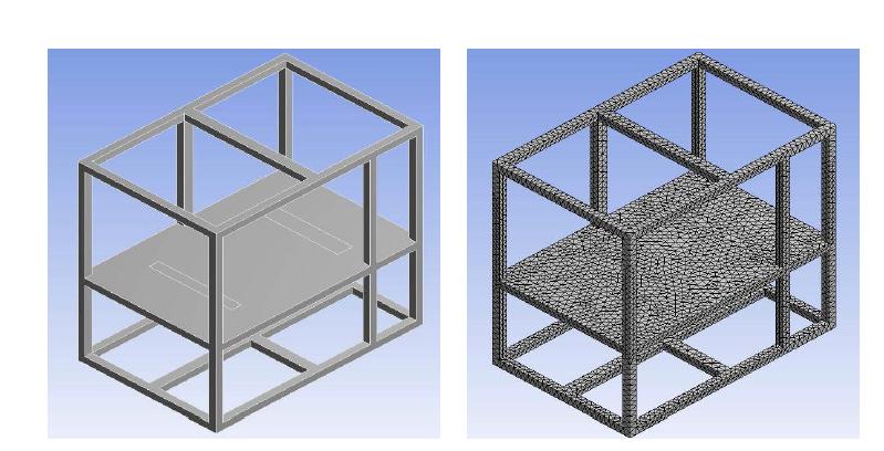 대화면 OLED 가속 수명 측정 장비 프레임 3D 모델 및격자