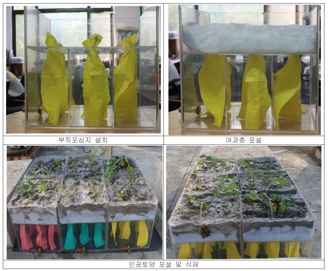 우수저장형 옥상녹화시스템 야생화 실험 시공과정
