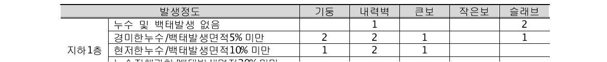 표면노후 - 누수, 백태