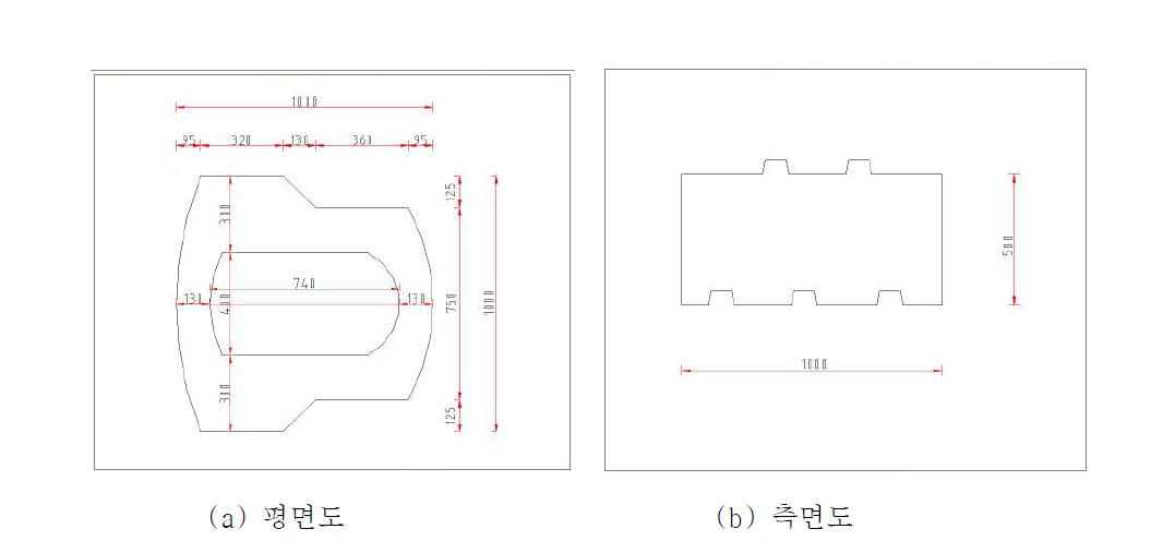 대형 블록 옹벽의 제원