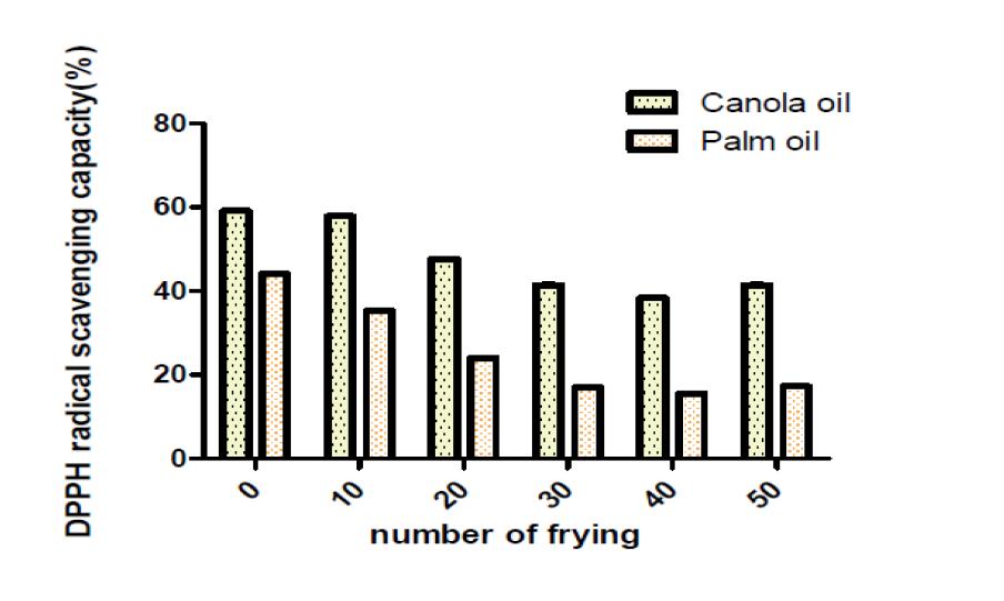카놀라유와 팜유의 항산화능 측정 결과