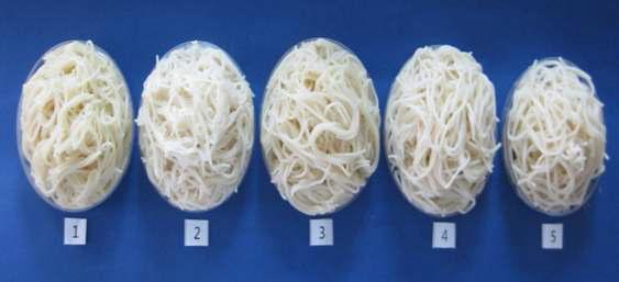 Cooked rice Naengmyons containing 0.5-2% chitosan powder