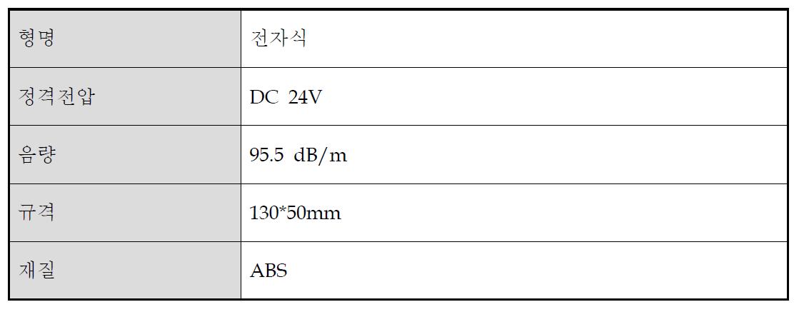 전자사이렌 제품 제원