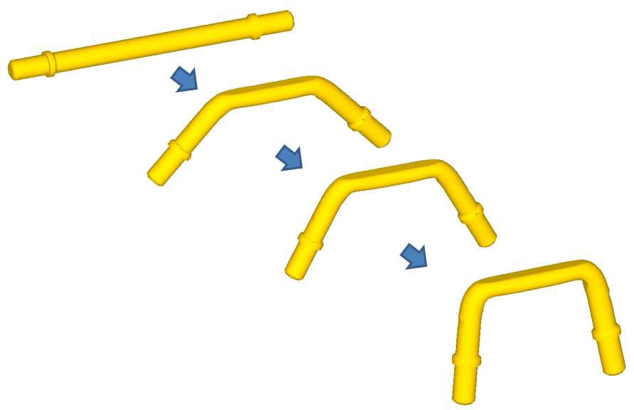1차 성형공정의 변형 형상