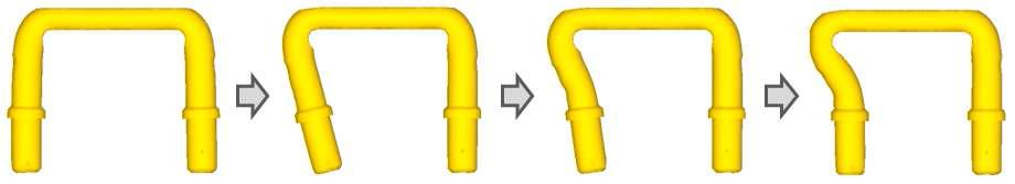 3차 성형공정의 소재 변형 형상