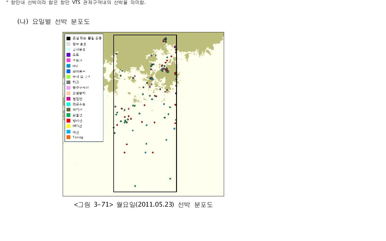 월요일(2011.05.23) 선박 분포도