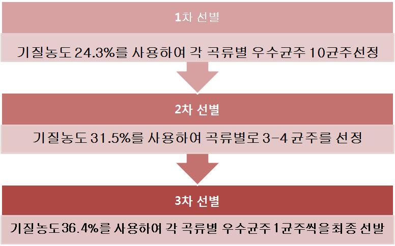 원료맞춤형 균주 선별과정.