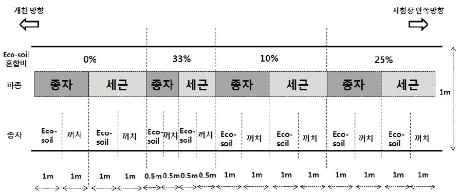 2008년 12월에 파종한 인삼에 대한 시료 위치도.