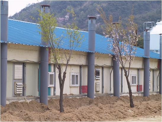 충남 청양 실험 농장(지역2) 돈사 건물의 모습.