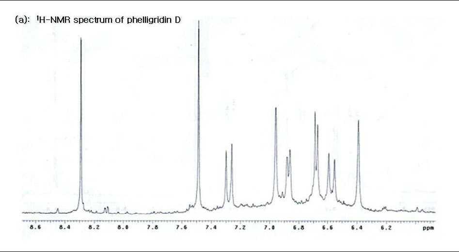 Phelligridin D의 1H NMR 및13C NMR spectrum