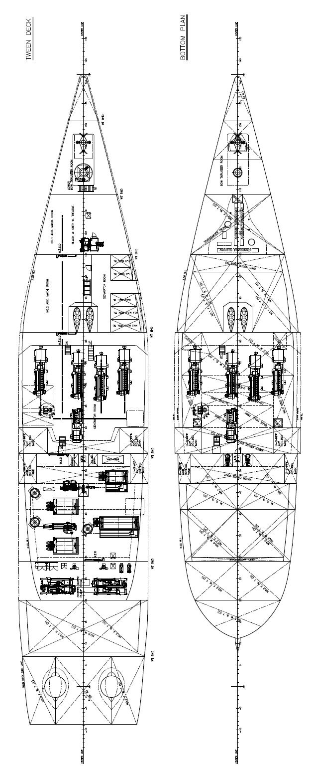 BOTTOM PLAN & TWEEN DECK 배치