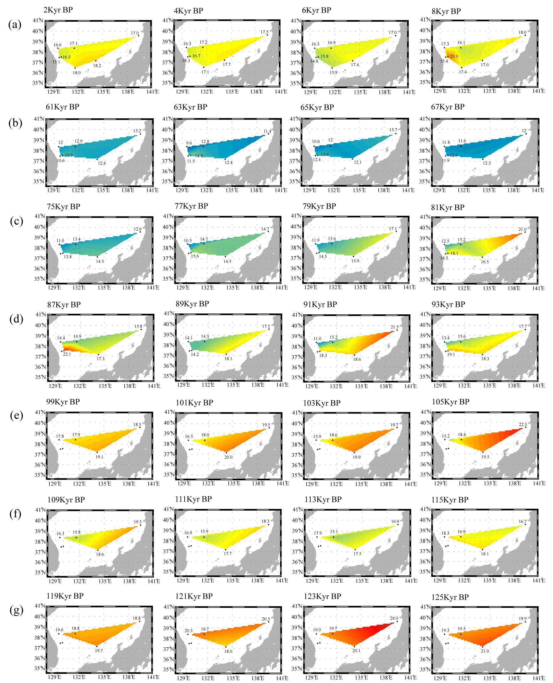 SST distribution pattern during the interglacial and glacial periods