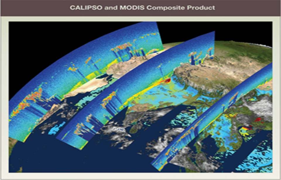 그림 8. MODIS와 CALIPSO 산출물 분석 사례 (Credit: C.R. Trepte, NASA / Langley Research Center)