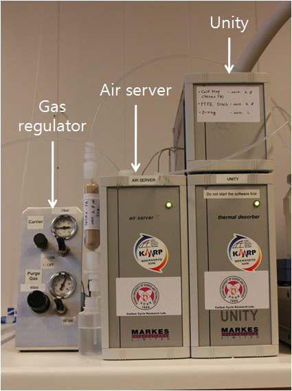 열탈착 장비 (Gas regulator, Air server, Unity : 제조사-Markes)