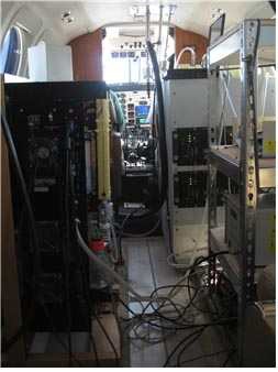 Fig. 1.11. Photo inside the aircraft cabin where aerosol and CCN instruments are installed