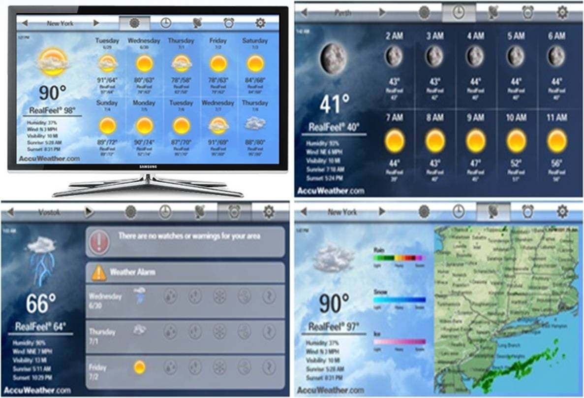 (Fig. 2.2) Accuweather에서 제공하는 smart TV App 화면