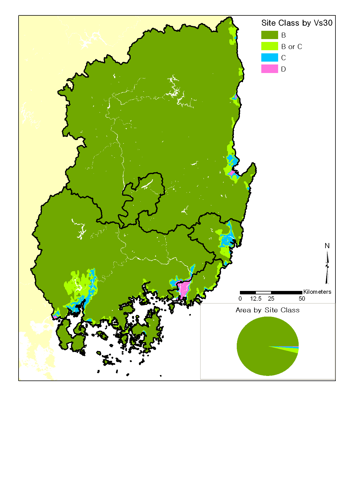 Figure 3.5.1.4 USGS Custom Vs30에 의한 지반분류