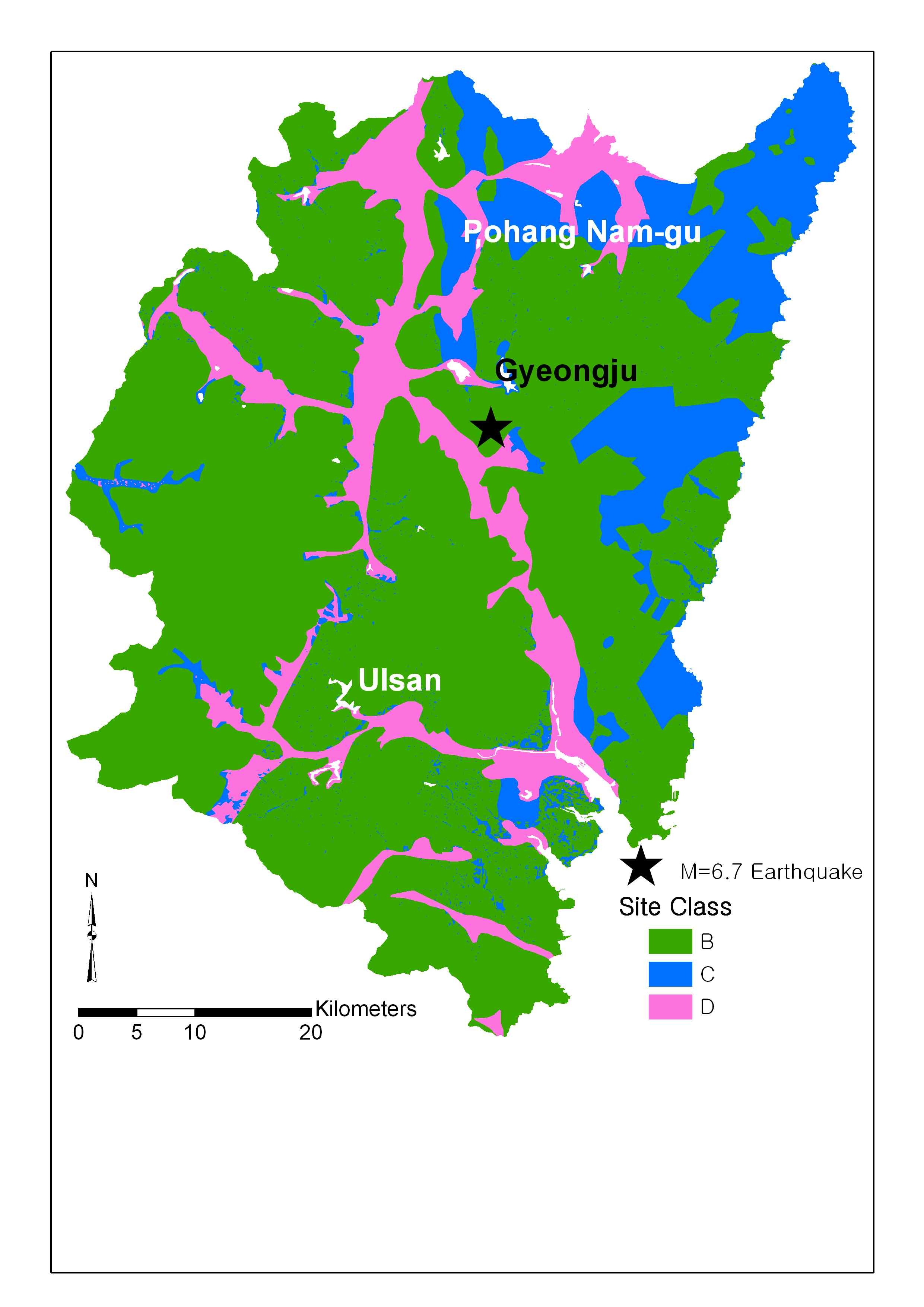 Figure 3.5.3.3 연구지역 지반특성분류도