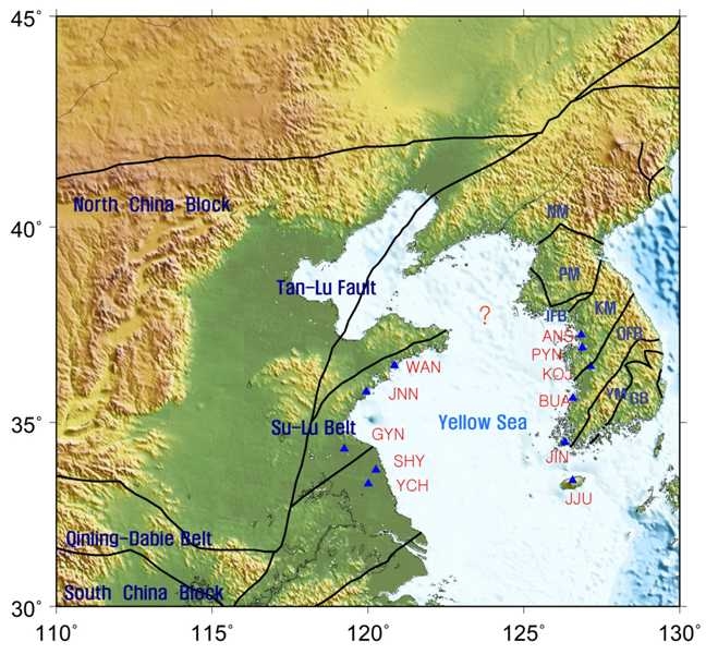 Figure 3.4.1 Simplified tectonic map of the northeast Asia.