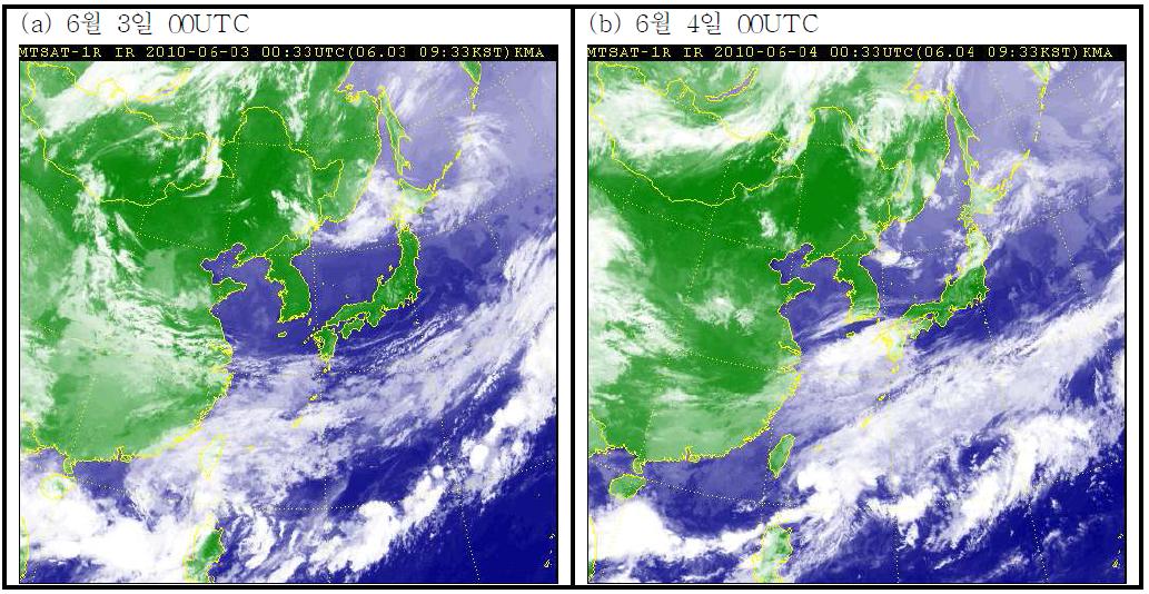 관측일의 위성영상.