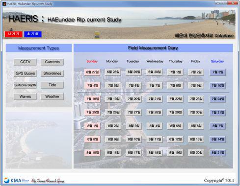 HAERIS의 초기화면