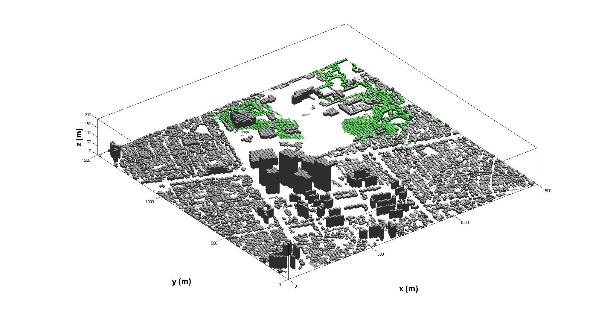 Figure 3.4.11. The 3-dimensional topography of 10m resolution in the CFD model.