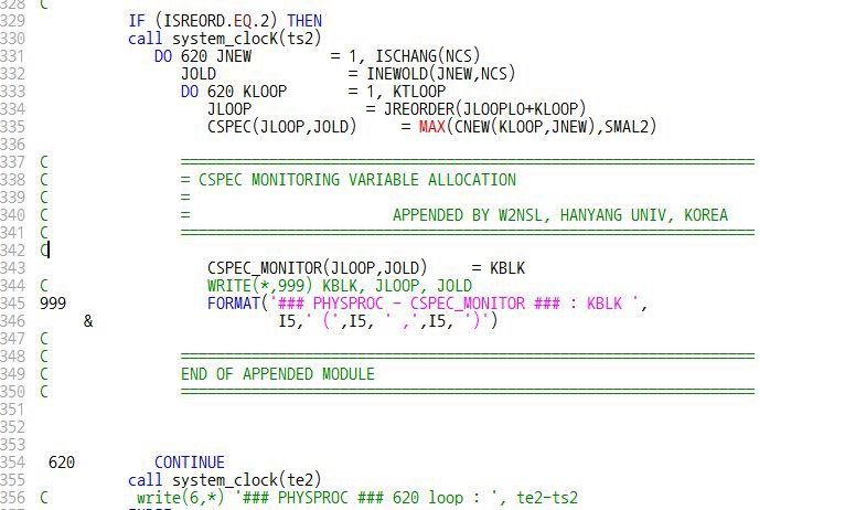 Figure 5.2.14. Loop index value insert part for CSPEC_MONITOR.