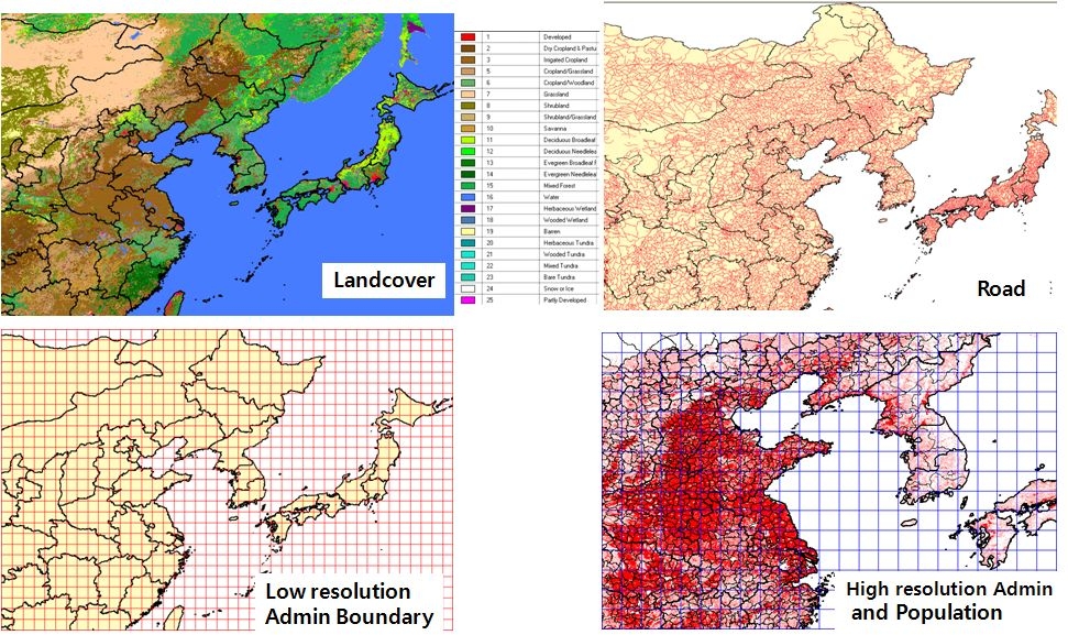 Figure 1.1.3. Application of GIS data for high-resolution regional emissions inventory development