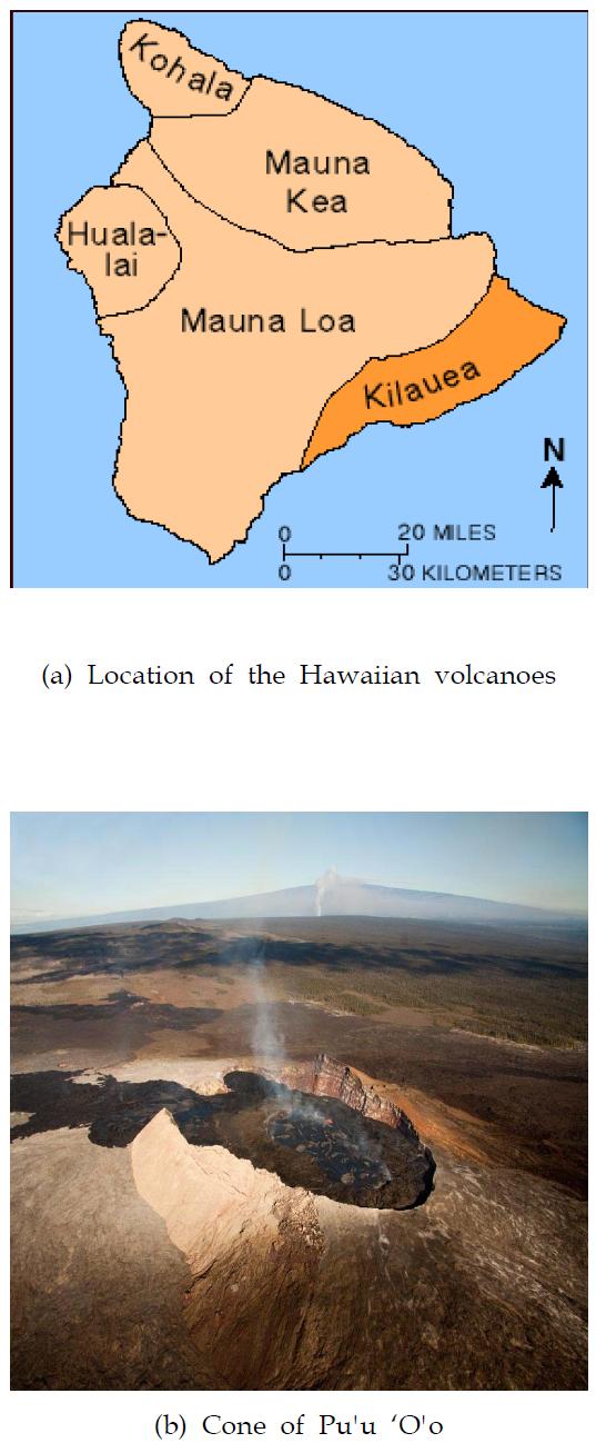 Location of the Kilauea volcano