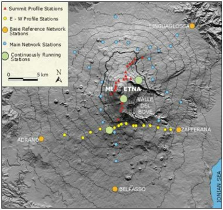 그림 I-2-7. 에트나화산의 마이크로 중력 네트워크