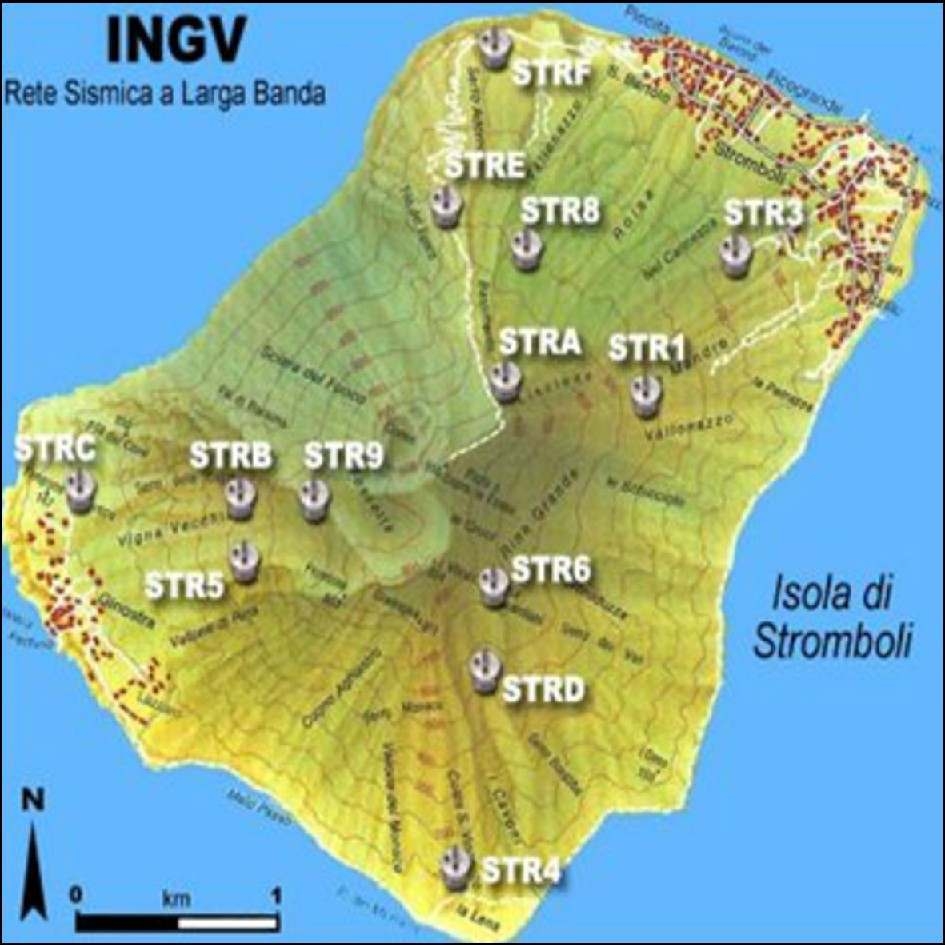 그림 I-2-11. 스트롬볼리 섬의 광대역 지진 관측지점