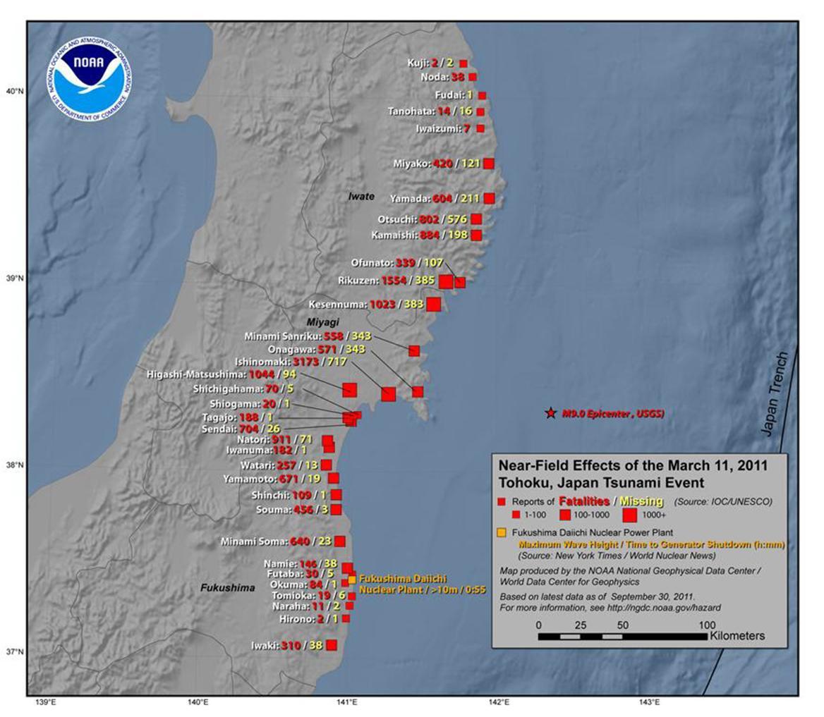 Near-Field Effects of the March 11, 2011, Tohoku, Japan Tsunami Event[36]