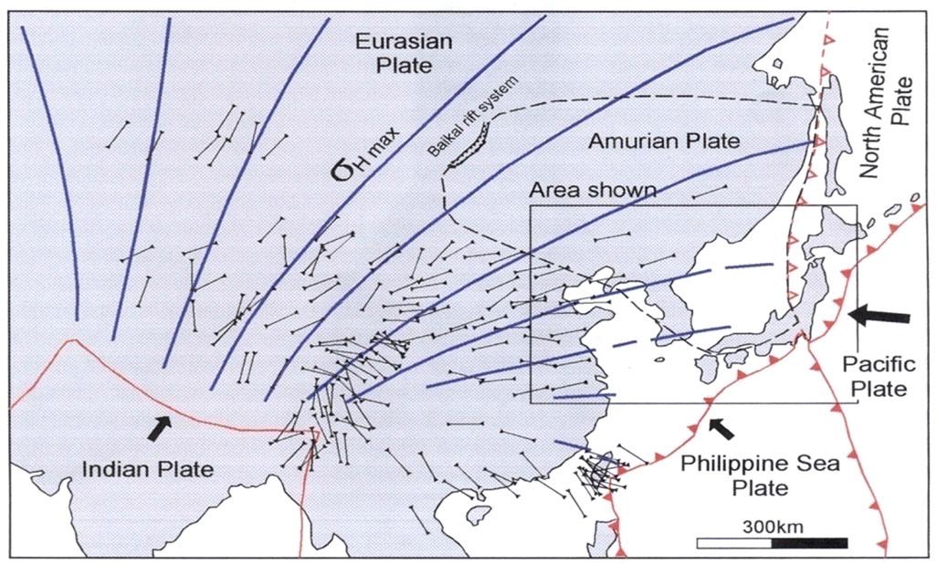 Plate kinematics and stress fields in Asia