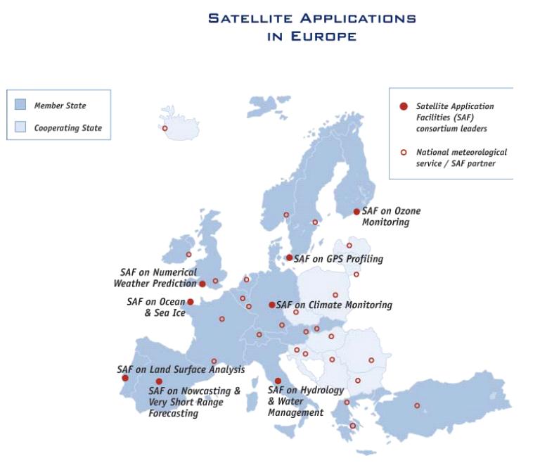 Satellite application facilities in Europe.