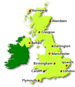 Eleven forecast locations at UK.