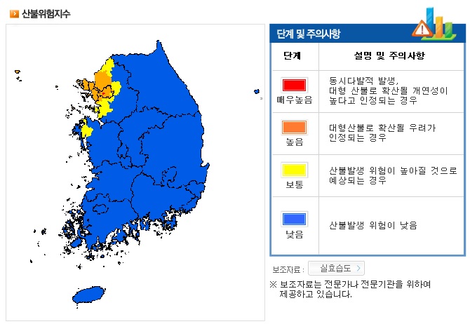 산불위험지수 예시