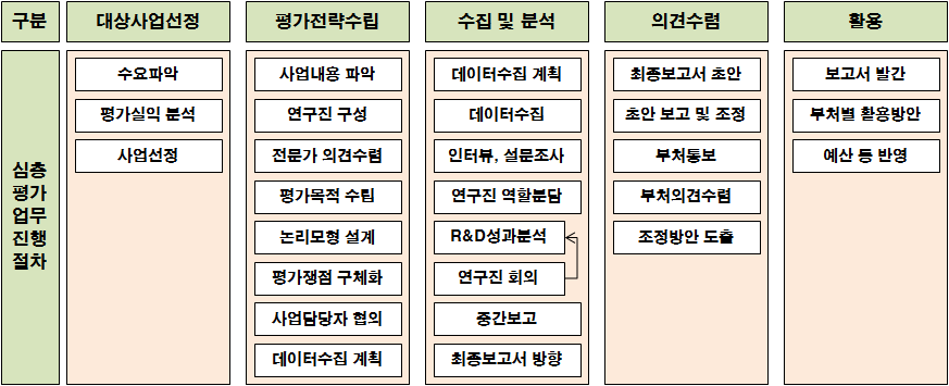 심층평가 추진절차(예시)